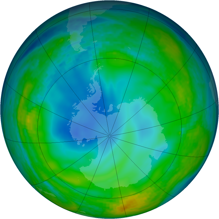 Antarctic ozone map for 11 June 1994